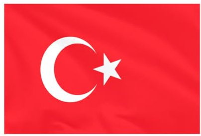 Bandiera della Turchia, 1,5 x 0,9 m, in poliestere, per interni ed esterni, con occhielli in ottone, resistente allo sbiadimento, bordi a doppia cucitura, striscione patriottico per casa, eventi o
