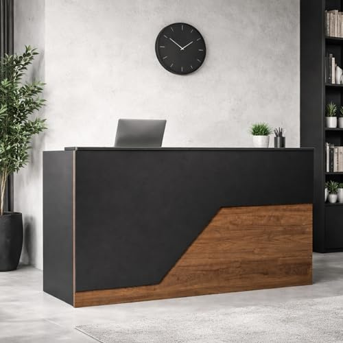 Heliosrider Moderne Empfangstheke mit Schublade und Aktenschrank Fronttresen für Büro, Salon, Spa und Einzelhandel Kleine Empfangstresen für begrenzte Räume (I, 160CM)