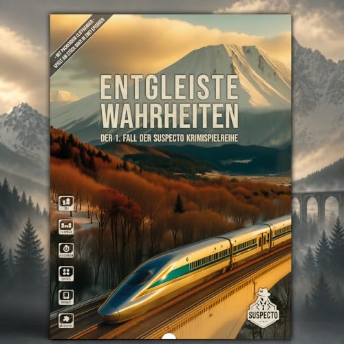 SUSPECTO Krimispiel für Erwachsene: Entgleiste Wahrheiten | 1–6 Spieler | Zugunglück mit 5 Toten | Fallakte mit 26 Beweisen | digitale Einsatzzentrale ohne App | 4–6 Stunden | Expertenfall | ab 16