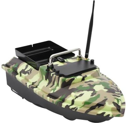 Queeucaer 3.28 ft/s Hochgeschwindigkeits-Angelköder-Boot Mit Fernbedienung USB mit 5200mah Batterie x2 + Tasche für den Einsatz in großen Wasserbereichen wie großen Reservoir