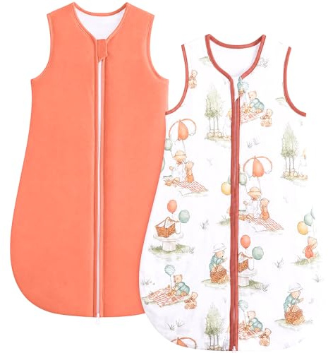 JiAmy 0.5 TOG Baby Schlafsack Sommer Orange 18-24 Monate
