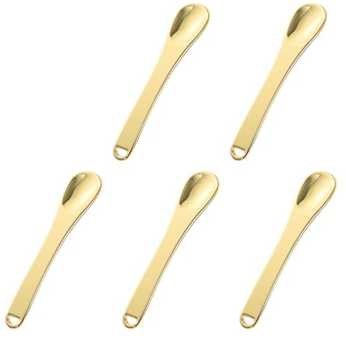 PRETYZOOM Cucharas para Crema Facial de Zinc Ecológico, Mini Espátulas Prácticas para Crema de Ojos, 5 Unidades Compactas para Cuidado Facial Diario