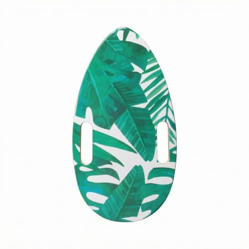 Milageto Mini Skateboard Deck Longboard Deck Teardrop Deck With Grip Friendly Cutouts Maple Wood Base With Pre Drilled Holes suitable for custom setups compact, Banana Leaf