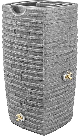 Good Ideas Impressions Riverwalk Rain Water Collection Barrel, 50 Gallon