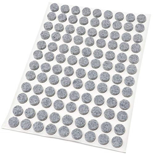 Adsamm® / 108 x self-adhesive felt pads/Grey/ø 0.39'' (ø 10 mm) / round / 0.138'' / 3.5 mm thick stick-on furniture felt glides/Furniture & Chair Glides