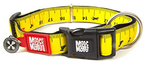 Max & Molly Gotcha! Hundehalsband Halsband Hund mit Smart ID, gepolstertes Neopren Halsband mit Design für kleine Hunde, wasserdicht, bequem, verstellbar, Ruler, S