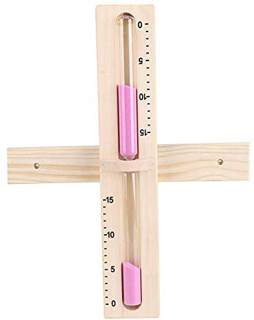 15 Minuten Sauna Sanduhren, Sauna Zubehör Set aus Holz Sanduhr Wanduhr mit rotierender Sanduhr und rosafarbenem Sand