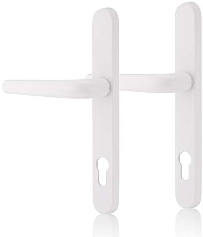 XFORT® UPVC Door Handle White, Aluminium Pull Handle for Internal & External Doors, Compatible with Euro Cylinder Lock, 243mm, White