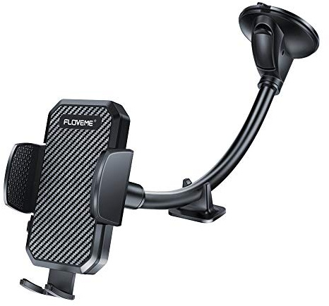 FLOVEME Car Phone Holder Windscreen Upgraded Long Arm Gooseneck Adjustable Car Phone Mount Compatible with iPhone 13 12 Pro Max Samsung Holder