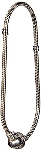 PANDORA Schlangen-Gliederarmband mit Herz-Verschluss mit Sterling-Silber und 14 Karat vergoldete Metalllegierung und Zirkoniasteine aus der Disney x Collection, 23 cm