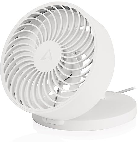 ARCTIC Summair - Zusammenklappbarer USB Tischventilator, USB-A Anschluss, 120 mm Anschlusskabel, Stufenlos regulierbare 600-2800 rpm - Weiß