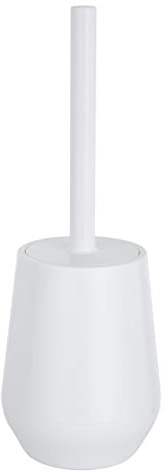Baroni Home Portascopino WC in Plastica, Scopino per Bagno, 12X12X34 cm, Bianco