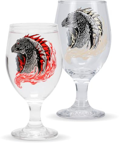 House of the Dragon Bicchiere Cambiamento Colore Merchandise Ufficiale HOTD, Calice per Bevande Fredde da 350ml (11 fl oz), Regalo per Fan di Targaryen