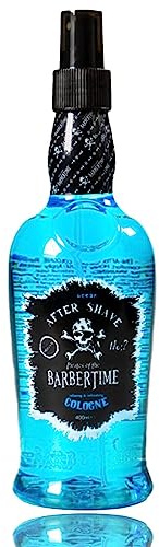 BARBERTIME Eau de Cologne après-rasage | Vaporisateur de parfum pour homme | Eau de Cologne traditionnelle pour barbiers et coiffeurs | Bleu océan 400 ml (N° 2)