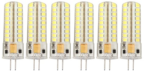 6 Stück LED-Leuchtmittel, LED-Leuchtmittel, 12 V, LED-Lampe, G4-LED-Leuchtmittel, 700 Lm, 7 W, 72 LEDs, 360-Grad-Beleuchtung, Silikon-G4-Leuchtmittel Für Deckenleuchte, Wandleuchte, AC/DC(Warmweiß)