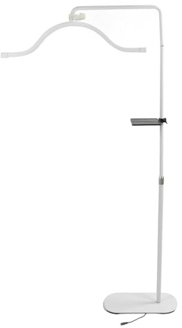 Lampada da Terra a LED, Lampada di Bellezza da 45 W con Staffa Telescopica Regolabile Pannello di Controllo Touch Rotazione di 350 Gradi, Lampada da Terra a Mezza Luna per la