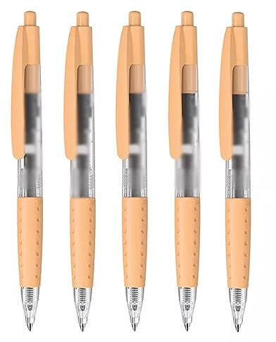 Schwarz Gelstifte Set Gel-Tintenstift, einziehbare Stifte, Kugelschreiber, Arbeitsstift, 5 Stück, 0,5 mm schwarze Tinte mit weichem Griff, for Schule, Büro, Geschenkzubehör Dünn Gel Stifte (Color : O