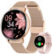 HASAKEI Montre Connectée Femme avec Appel Bluetooth 5.3, Smartwatch IP68 avec Fonction Féminine/120+ Modes Sport/Fréquence Cardiaque/Sommeil/SpO2 Montre Connectée Podomètre Calories Android iOS Or
