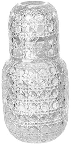 MAGICLULU Elegant Glass Water Jar Glass Carafe Lid for Bedside Dormitory Home Decor