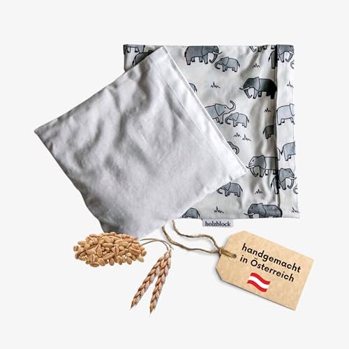 Kinder Wärmekissen mit Bio Dinkelkörnern - 20x20 cm - wohltuend bei Bauchschmerzen und Kälte - Bettwärmer