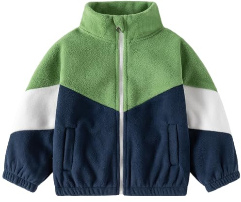 Gajaous Chaqueta de forro polar para niños pequeños, abrigos de manga larga con cierre completo para bebés niños, ropa de exterior para otoño, primavera e invierno