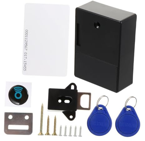 WOONEKY Elektronisches Rfid-schrankschloss Ohne Bohren Diy Verstecktes Schloss Für Schubladenschrank Mit Schlüsselbund Oder Karte Öffnen