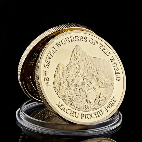 QYZXTH 2007 Perú Cuzco Machu Picchu Nuevas Siete Maravillas del Mundo Colección de Monedas Chapadas en Oro-Default