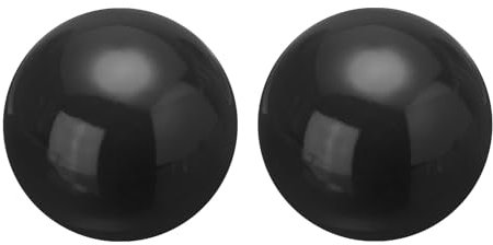 QUARKZMAN 2 Pièces Boule de Décoration de Jardin Réfléchissante en Acier Inoxydable sans Soudure, Boule Creuse de 2,5 Pouces (63mm), Boule de Décoration pour Jardin Et Maison, Noir Brillant
