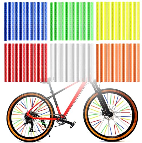 Abeillo Lot de 72 réflecteurs de rayons multicolores pour vélo, visibilité à 360°, réflecteurs de rayons pour roues à rayons courantes, réflecteurs de vélo pour la conduite de nuit, installation