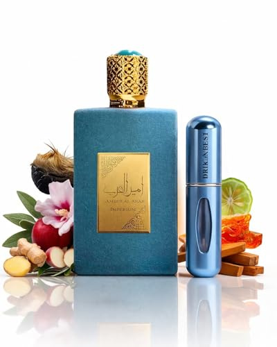 Ameer Al Arab Imperium Eau de Parfum 100ml Hombre – Fragancia Fresca Especiada con Bergamota, Jengibre, Manzana y Almizcle de Larga Duración + Atomizador Recargable 5ml DRIKANBEST