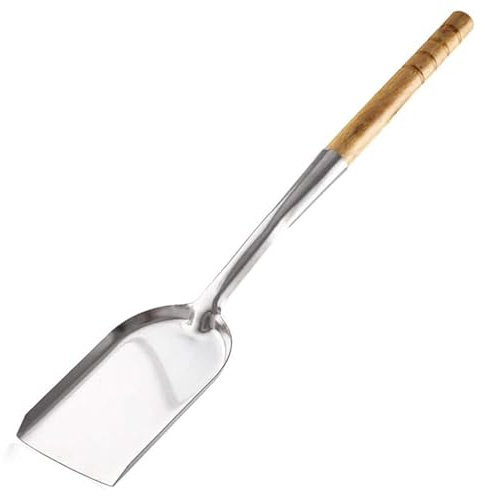 29Inch Long Ash Shovel, Fireplace Charcoal Ash Poker Scoop, Fire Stove Dust Pan, Oven Ash Shovel with Removable Wooden Handle, Steel Stove Coal Shovel for Outdoor Fire Pit, fireplace shovel