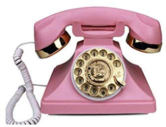 HPTHLY Rotary Dial Telephone Style Retro Landline Phone - Curly Cord Authentic Bell Ring Telephone for Home Kitchen Hotel Office with -Black