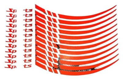 Moto Llantas Calcomanías Adhesivas Ruedas Rojas 12 Unidades Para Juego Cinta Adhesiva Con Rayas Llantas 18 A 21 Pulgadas Calcomanías Reflectantes Piezas Moto Scooter Pegatinas