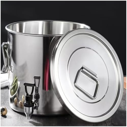 THEGA 304 Barril De Acero Inoxidable, Pot De Stock con Contenedor De Almacenamiento De Líquido De Espiga, con 2 Manijas/Grifo Y LIDA De Tapa Hermana(100L)
