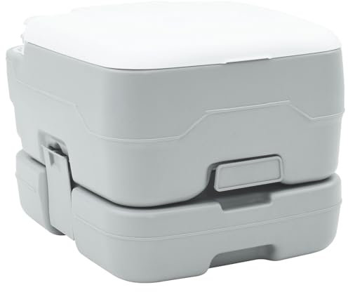 vidaXL Campingtoalett Grå och Vit 41,5 x 36,5 x 30 cm polyeten