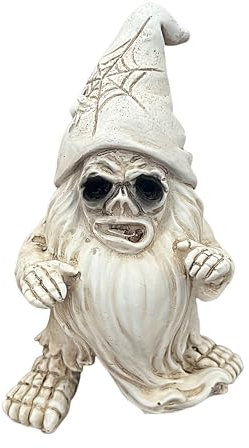 Nain de nain squelette vintage en résine pour Halloween - Figurines de nain de vacances - Statue de nain de table - Sculptures pour intérieur et maison