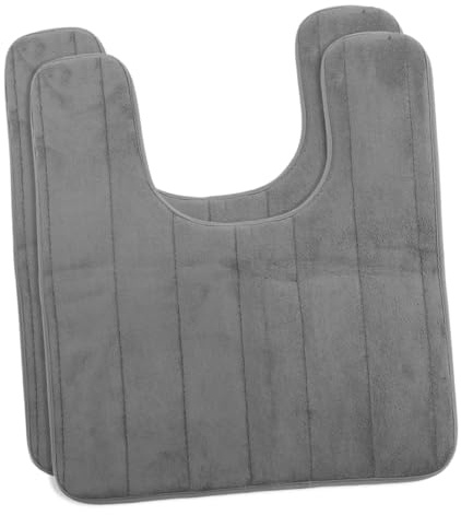 HOOTNEE 2pezzi Tappeto Bagno Antiscivolo in Memory Foam U-shape Assorbente Morbido Con Rimbalzo Lento e Base Per Wc e Pavimenti Scivolosi
