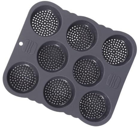 Alipis Stampo Per Per Hamburger in Silicone Teglia Antiaderente Multi-cavità Per Cottura in Forno e Freezer Utensile Da Te Per Pane e Hamburger