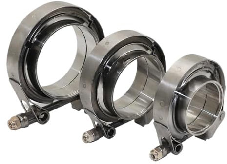 Abrazadera Banda V para Tubo Escape Turbo Universal, Brida Macho Y Hembra, Kits Abrazadera V Abrazadera Banda V Liberación Rápida Acero Inoxidable Silenciador Garganta Cola(1.5 Inch 38mm)