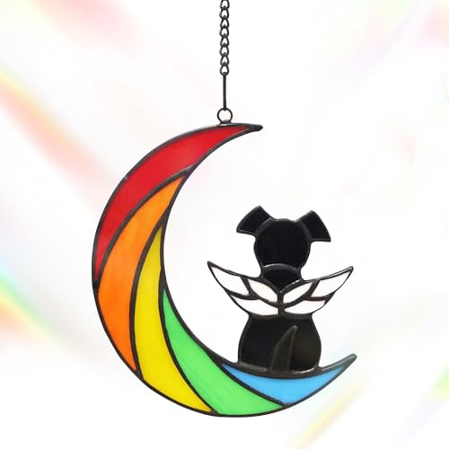 Mindu Colorful Acrylic Dog Memorial Gift – Dog Memorial Gifts – Rainbow Dog Memorial Window Decor – Pet Memorial Suncatcher – Dog Bereavement Gifts for Window or Garden