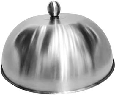 Fenteer Cloche à Burger Couvercle Dôme en INOX Cloche de Cuisson Couvercle pour Fromage Garde Les Aliments Au Chaud et Protège Adapté pour Gril Plancha et Po, 22cmx22cmx8.3cm