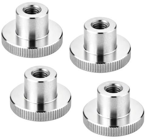 SOTECH 4er Set Rändelmutter M8 Edelstahl V2A (SS304) hohe Form DIN 466 | metrische Griffmutter mit gerändelten Seitenflächen