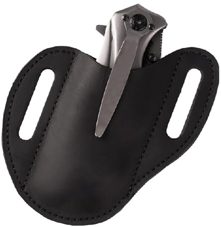 Porte-couteaux pliants - Porte-poche PU/peau de vachette avec clip ceinture, étui organisateur cuir | Convient pour les hommes, la plupart des couteaux de poche, transport en plein air, randonnée