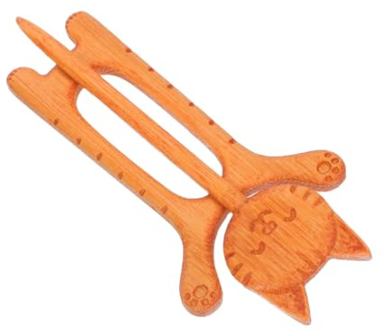 Hemobllo Broche en Bois Motif Chat Léger Fait Main, Épingle à Cardigan Chic pour Femme, Accessoire Mode Automne-hiver pour Pull, Châle, Design Naturel Taille Petite