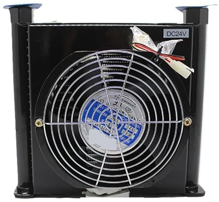 AJ1025T-CA 25L/MIN Flusso Piccolo Radiatore Raffreddamento Olio Scambiatore di Calore Radiatore Olio Idraulico Lega di Alluminio Raffreddatore Aria 3Mpa Basso rumore(DC 12V)