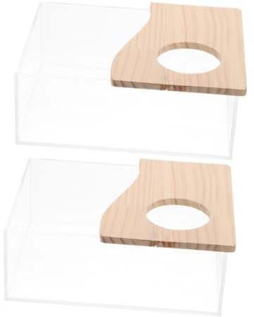 SHINEOFI 2 Stück Acryl Hamster Badewannen Transparent Sandbad Nager Wanne mit Glatter Oberfläche Leicht zu Reinigen Für Hamster Meerschweinchen und Kleine Haustiere