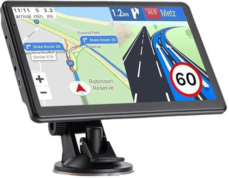 Autoradio avec Navigation Système de Navigation GPS pour Voiture/Camion avec écran Tactile et Instructions vocales, 7 Pouces