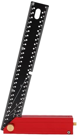 LICAEVEY Règle Carrée de Charpentier avec Double échelle, équerre D'encadrement avec Angle Réglable et Goupille de Traçage, Règle Métrique à Angle Droit pour le Travail du Bois et