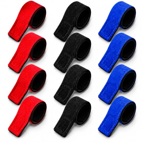 CDQZAIKEJI 15PCS Angelruten Gurte, Rutenbänder Angeln, 22cm Rot Blau, Elastische Befestigungsbänder mit Schnalle, Wiederverwendbare Halter für Transport, Ordnung, Camping und Outdoor Zubehör