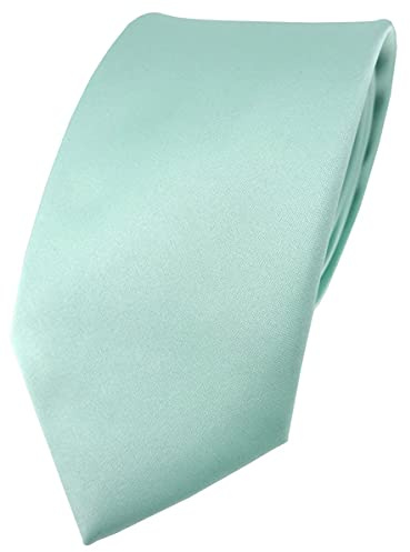 TigerTie Satin Designer Krawatte in Uni einfarbig - Binderbreite 8 cm